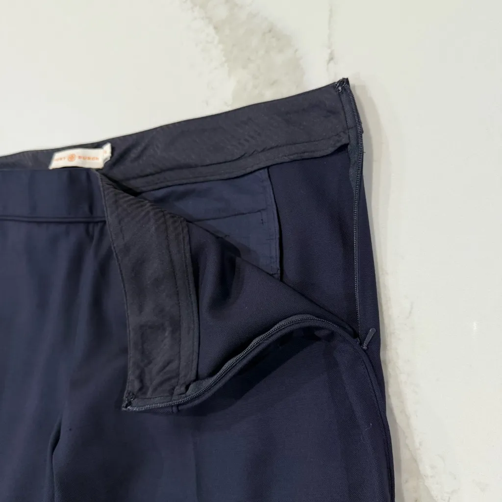 Tory Burch Wool Blend Slim Silhouette Dress Pants Women’s 12 Midnight Navy Blue - Image 6