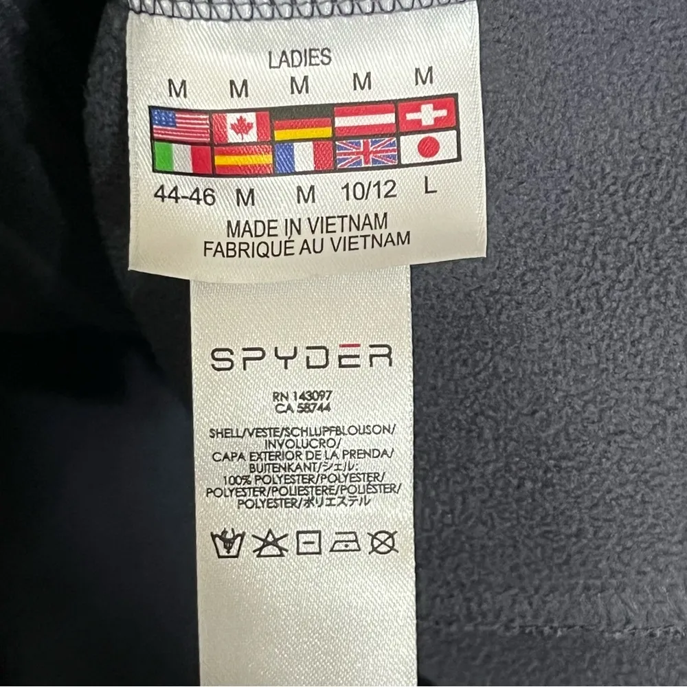 Womens Spyder Core Sweater Size Medium Full Zip Ski Snow Logo Jacket Gray Ribbed - Image 6