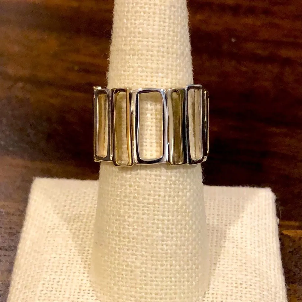 SILPADA Sterling Silver and Gold Tone Framework Two Tone Ring Sz 6 - Image 9