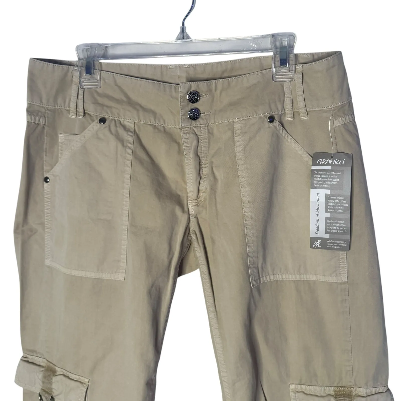Gramicci Size 8 Cropped Cargo Pants Outdoor‎ Hiking Utility Khaki Gorpcore NEW Tan - Image 3