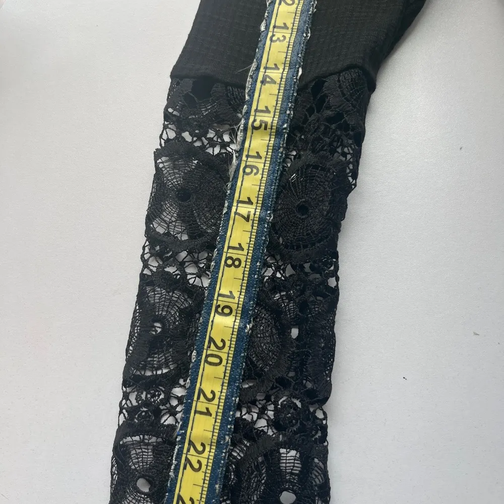 Vafful Womens V Neck Henley Shirts Long Sleeves Tunic Lace Tops Black Large - Image 10