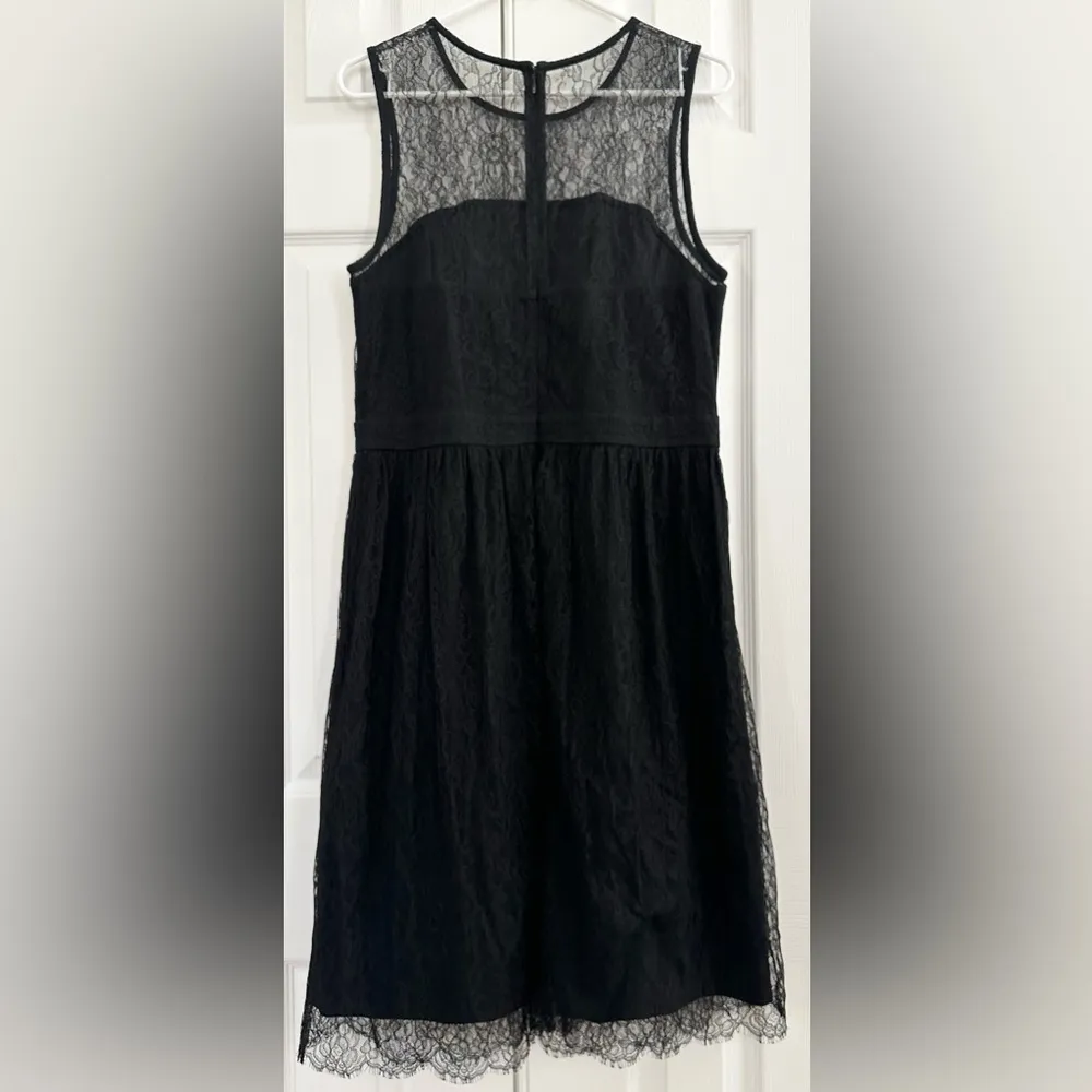 St. John Black Sleeveless Chantilly Lace Dress black size 10 - Image 3