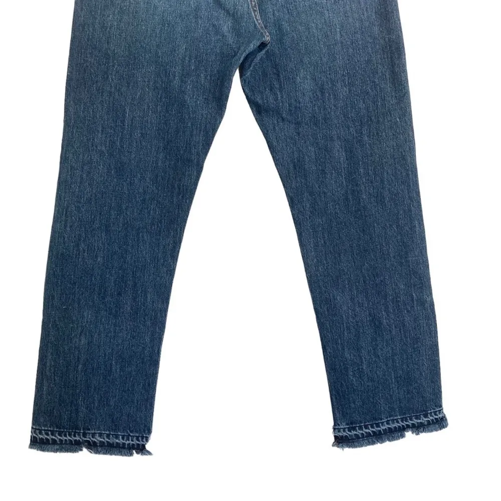 Point Sur Shoreditch Straight Leg Raw Hem Denim Jeans Patch Distressed sz 28 Blue - Image 8