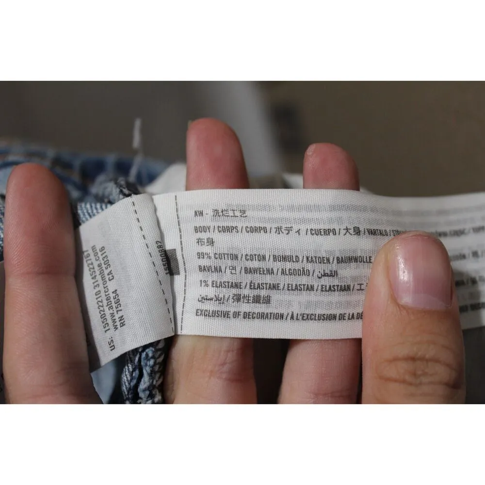 Womens Abercrombie & Fitch The Dad High Rise Blue Denim Light Wash Jeans Sz 26 2 - Image 4