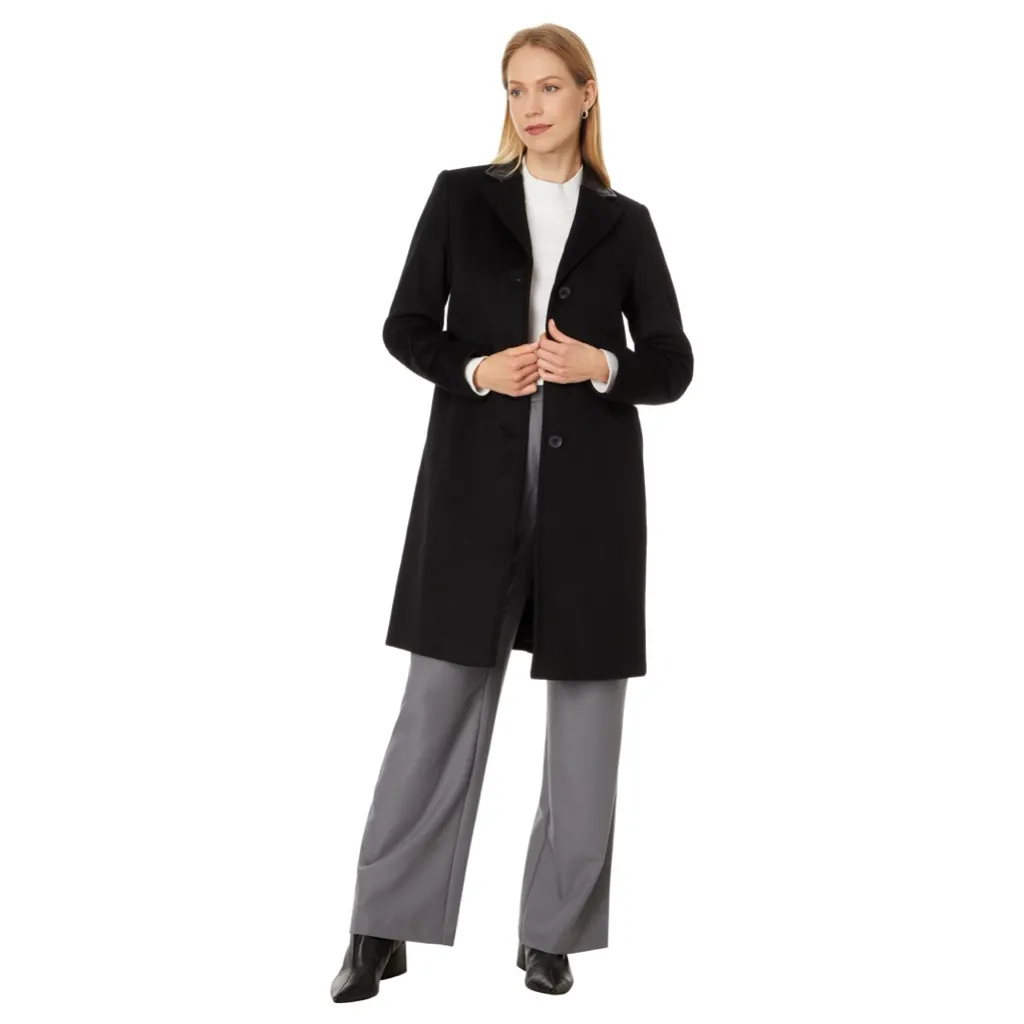 Lauren Ralph Lauren Double-Breasted Coat 14 | Faux-Leather Trim Wool Blend - Image 5