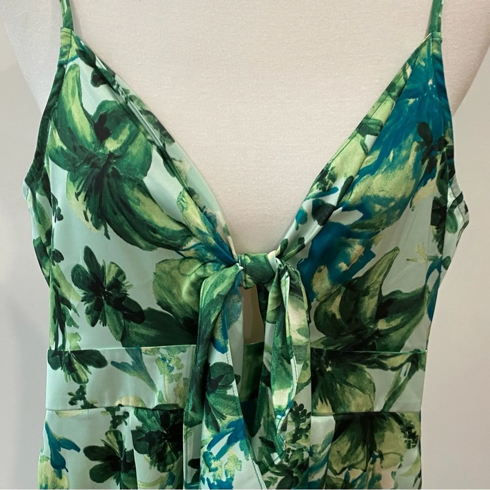 ZARA Jumpsuit XS Wide leg pants BohoTropical Vacation Resortwear Cruise Flowy - Image 4