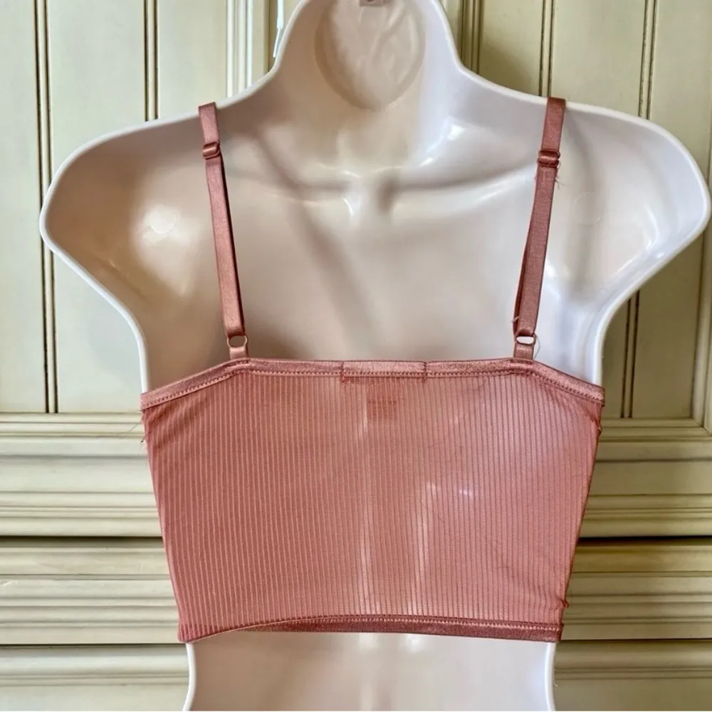 Bozzolo Corset Bodice Style Mauve Lace Bra Bralette Top with Padded Cups  S - Image 5