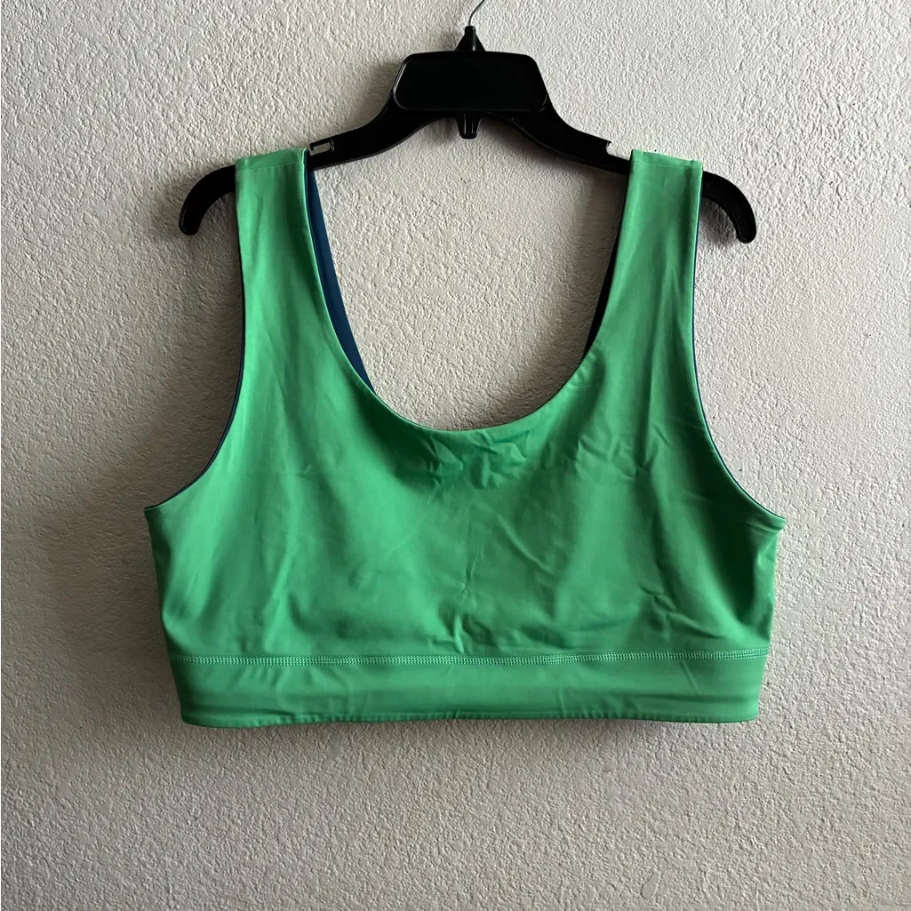 Fabletics Midnight Teal/Spring Leaf Harlow Reversible Medium Impact Sports Bra - Image 5