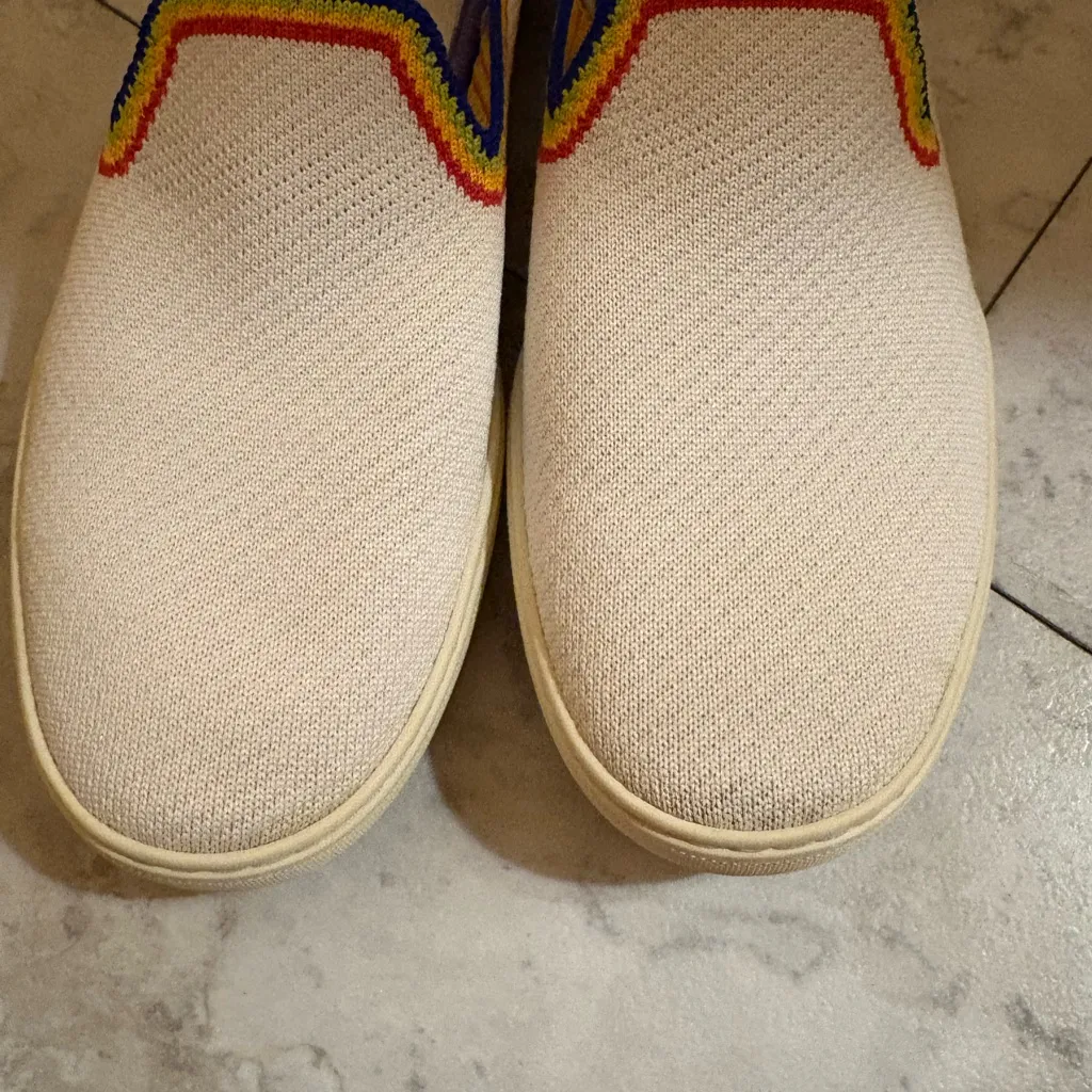 Rothy’s Limited Edition White Rainbow Pride Sneakers - Image 5
