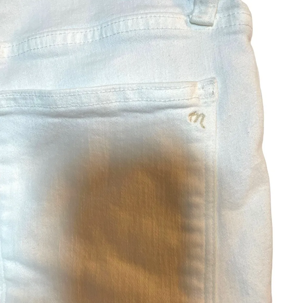 Madewell 9’’ High Rise Skinny Crop Frayed Distressed Jeans in White Size 31 - Image 11