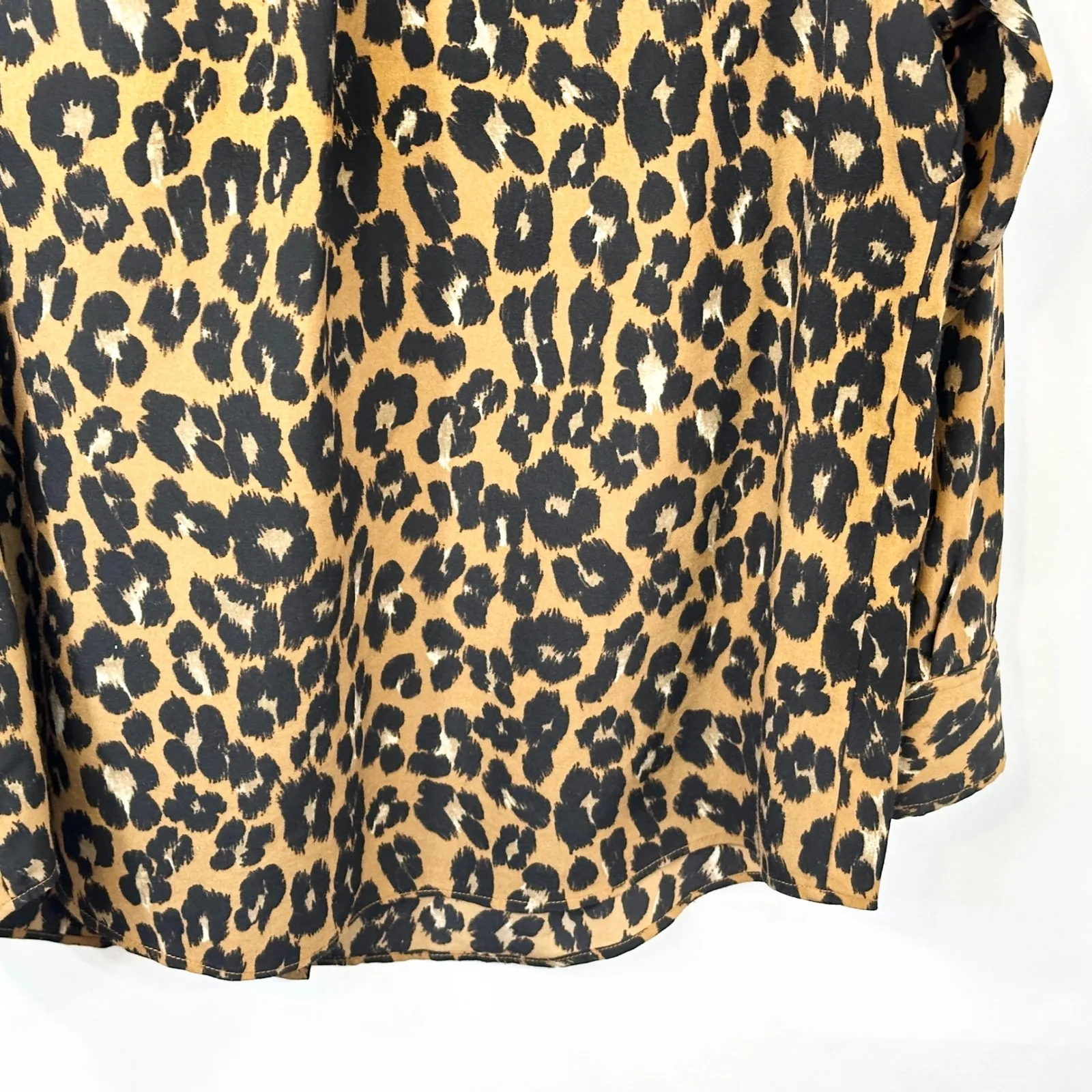 Talbots Plus Size 1XP Top Leopard Print Button Down Long Sleeve Mob Wife 408 - Image 7