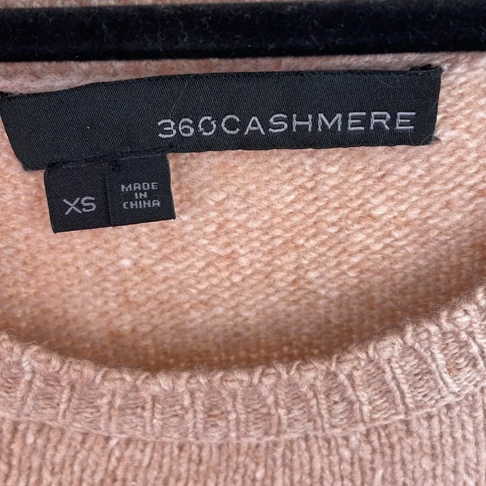 360 Cashmere Women’s Sweater Knit Long Sleeve 100% Cashmere Pink Peach Size XS - Image 6