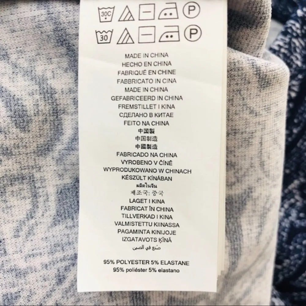 Michael Kors Faux Wrap Paisley Mini Skirt in True Navy, Size L New with Tag - Image 7