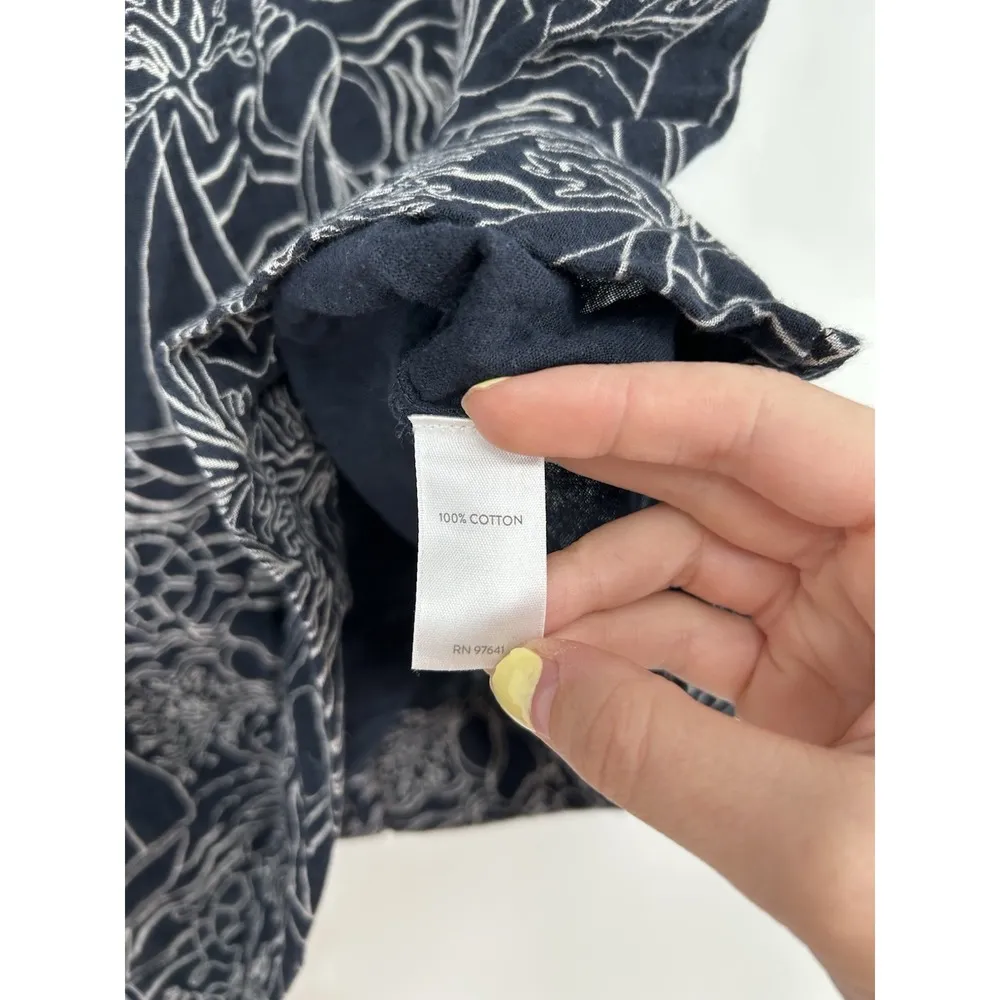 J Jill Jjill Sailboat Seashell AOP All Over Print Beach Graphic Short Sleeve Tee Blue Size M - Image 4