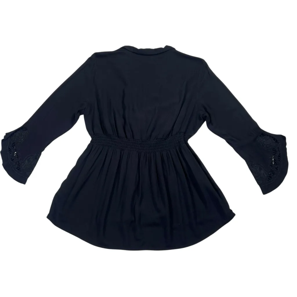 Idyllwind Miranda Lambert Black Button Blouse Embroidered Details Size XL - Image 8