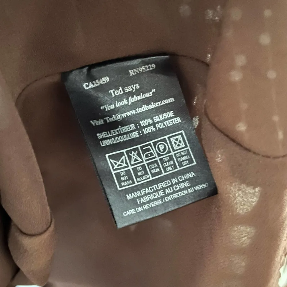 Ted Baker Satin Flower Print Dress - Size 4 - Image 10