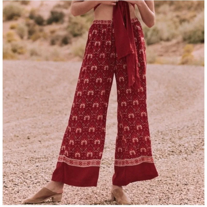 Spell & the Gypsy Jewel Palazzo Pant in Copper Womens XS Paisley Red - Image 12
