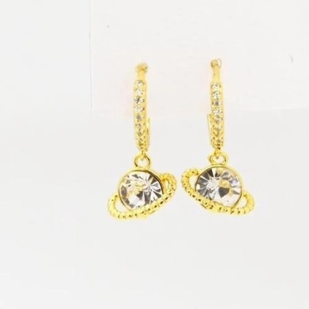 Gold Crystal Planet Hoops - Image 4