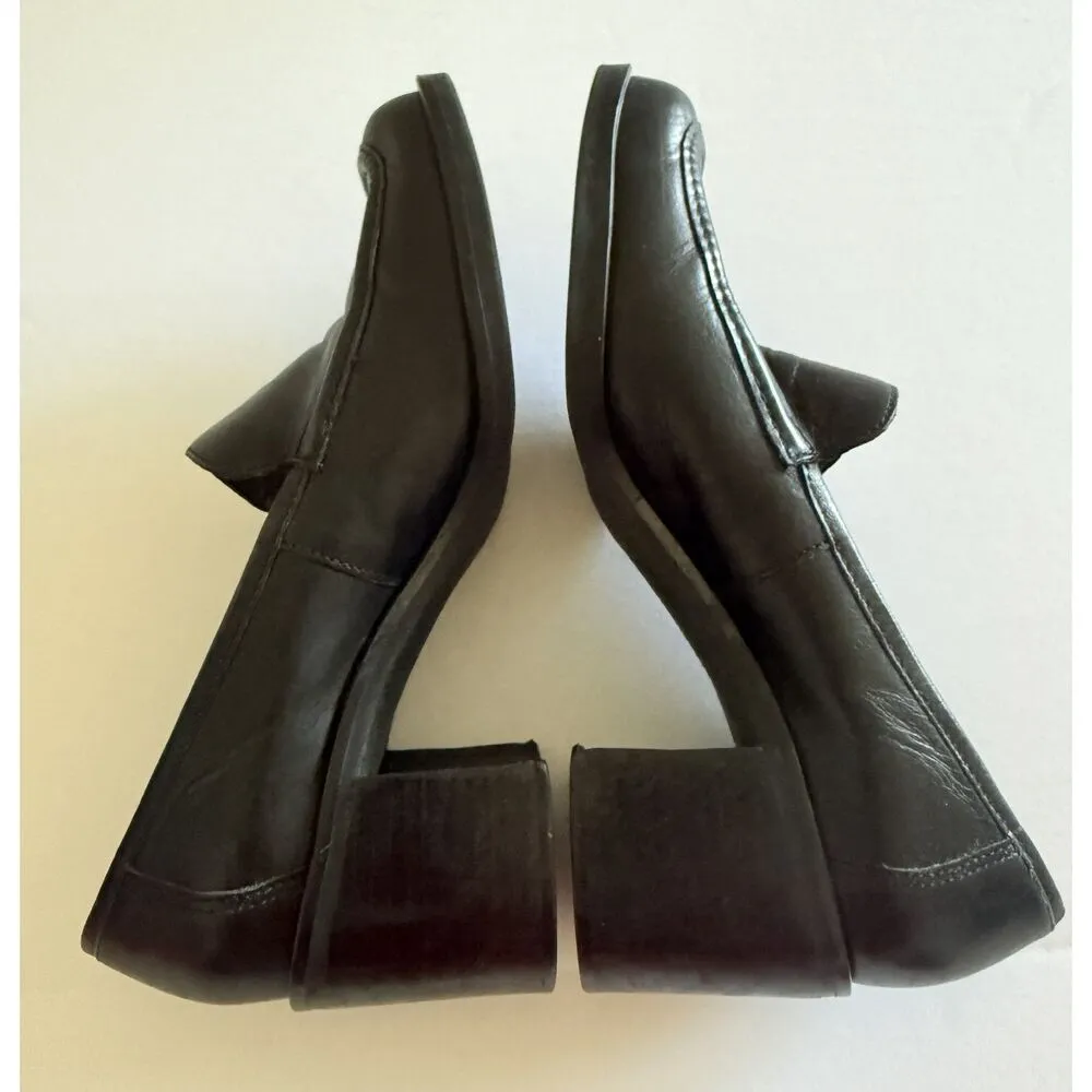 Nine West Y2K Black Chunky Heel Preppy Grunge Retro Loafer Shoes 7M - Image 3