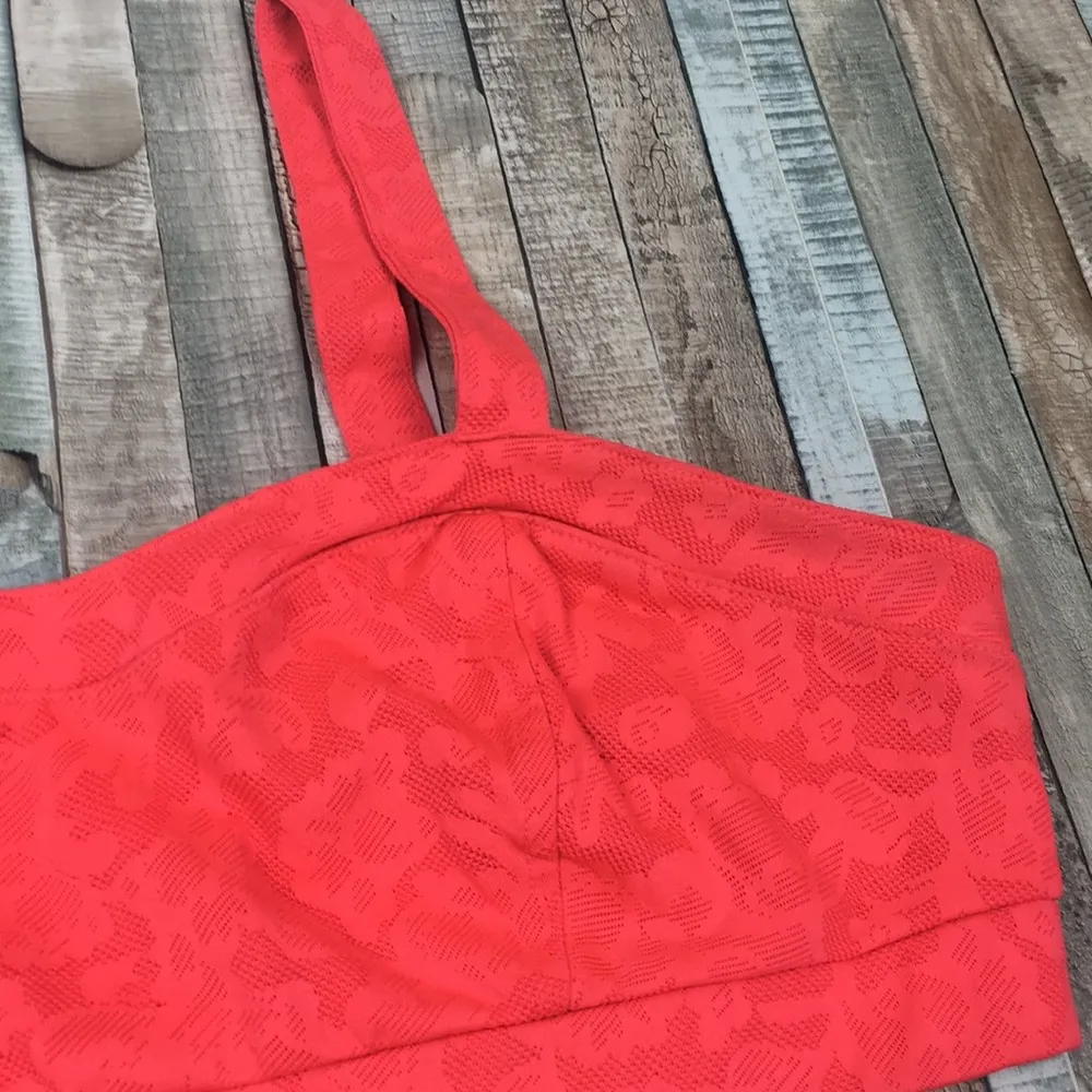 Lace Textured Orange Bandeau Top - Image 2