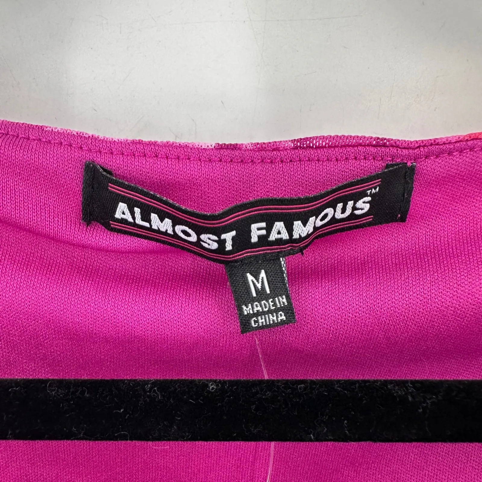 NWT Almost Famous Women Mesh Tie Front Coquette Top Size M Rainbow Pop Y2K Style - Image 2