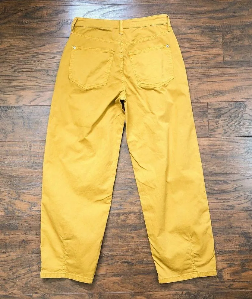 Pilcro • Anthropologie Jackson Tapered Pant mustard yellow Honey gold barrel leg - Image 9