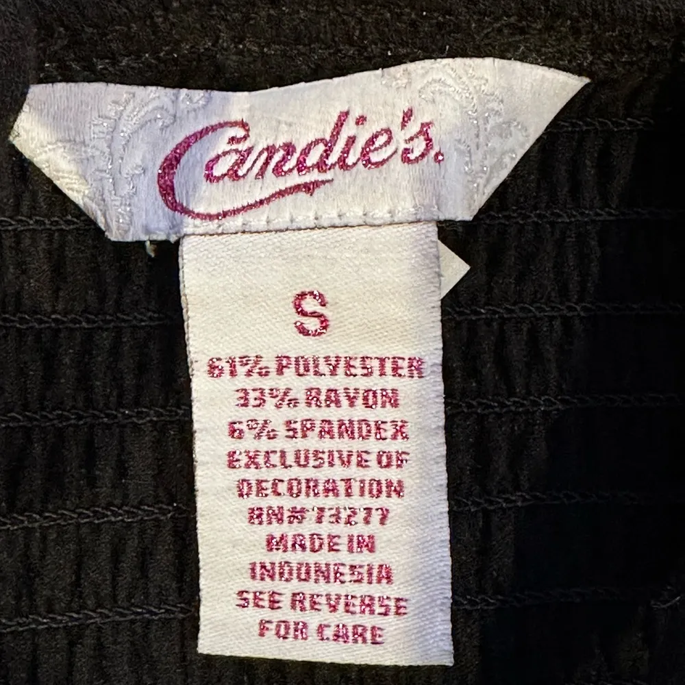 Candies Black Summer Dress Jewel Beaded Front Top Midi   Sz S Comfortable. - Image 6