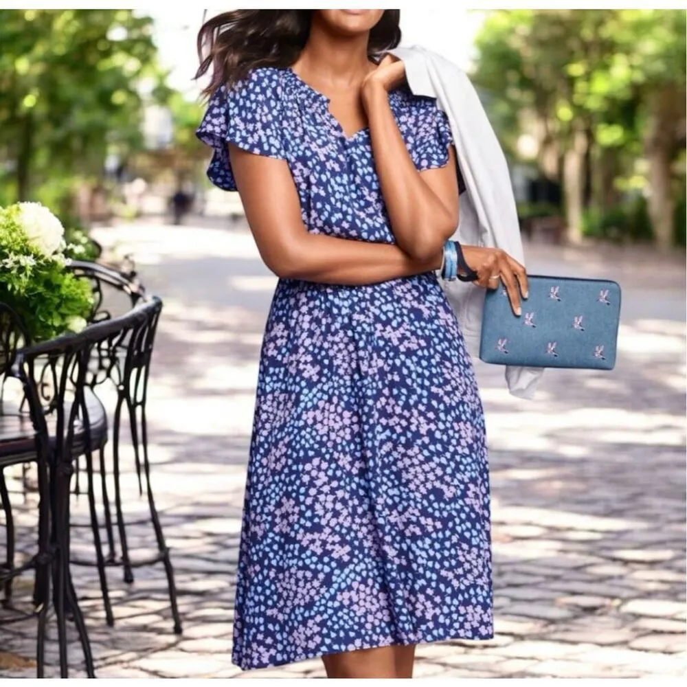 Talbots NWT perfect garden smocked waist popover dress xs - Image 2