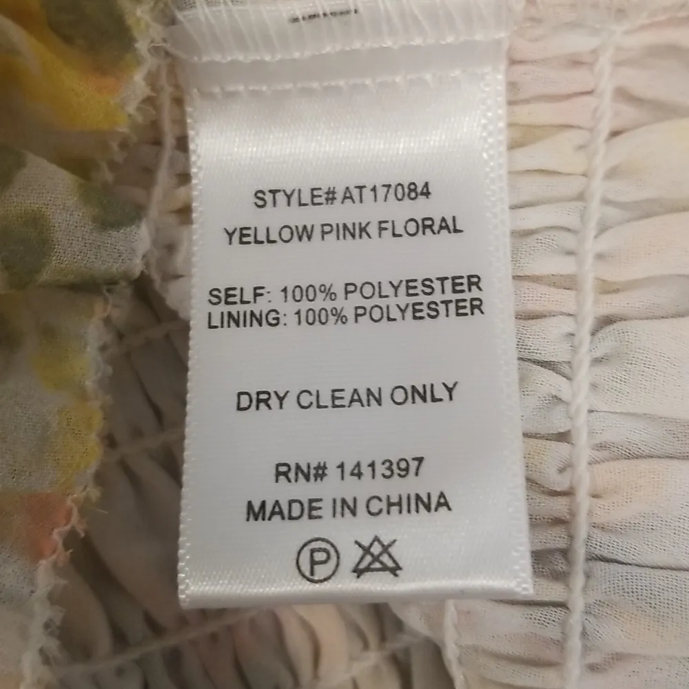 💕ASTR💕 Floral Smocked Half Sleeve Top ~ Yellow Pink Floral Print Large L NWT - Image 16