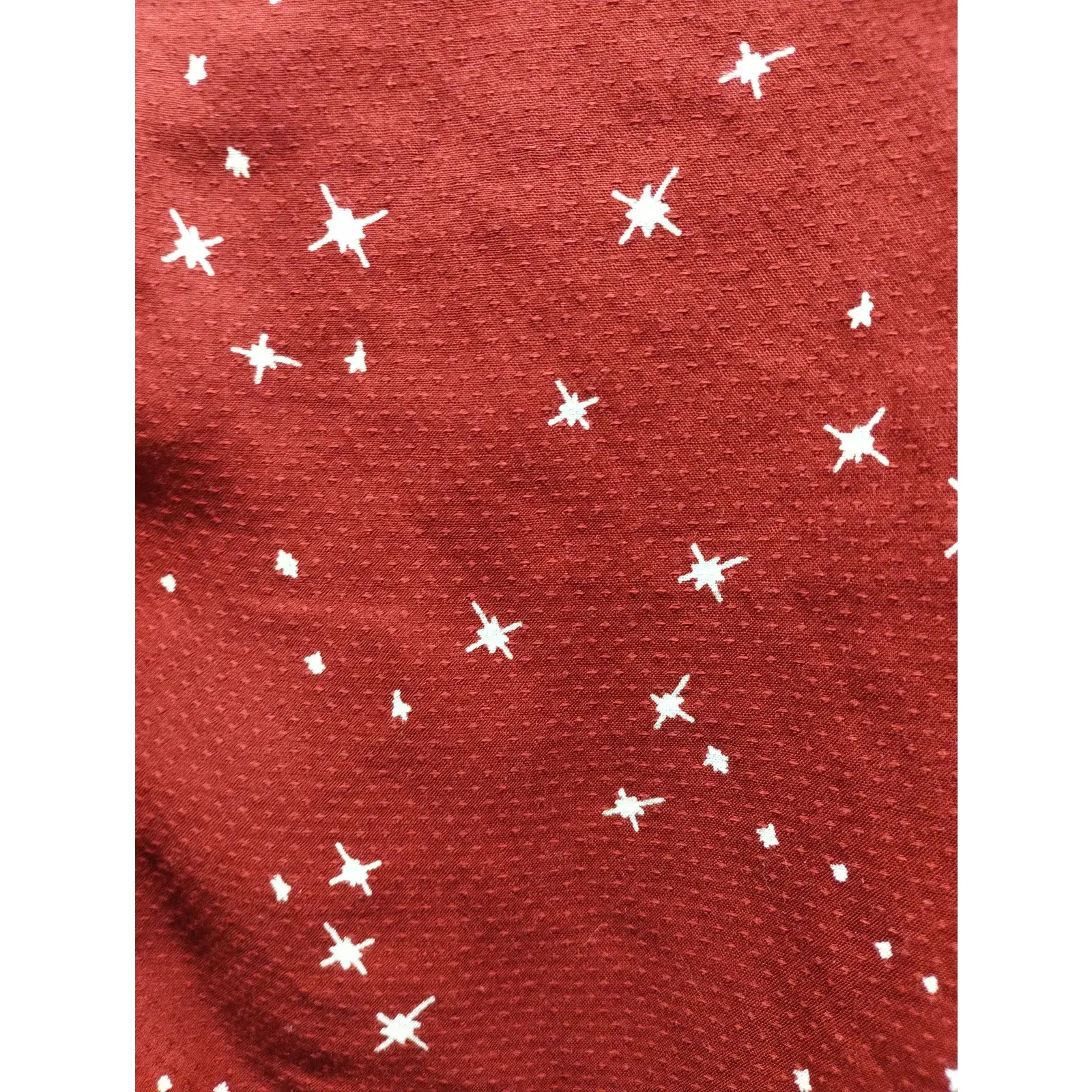 O'Neill Women Size Small Ruby Red Drake Star Celestial Long Sleeve Button Up Top - Image 3