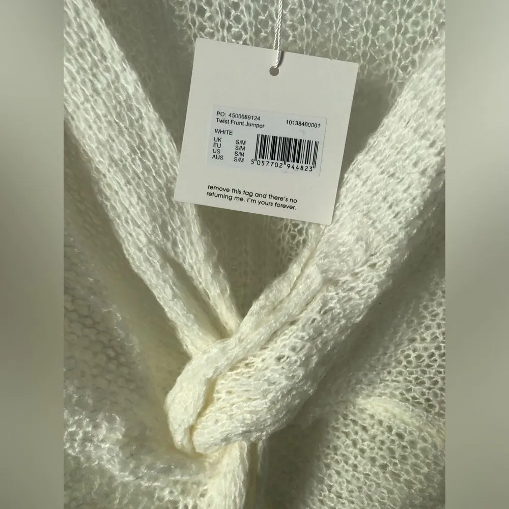 New misguided twist front jumper knit sweater pullover top, size S/M - Image 5