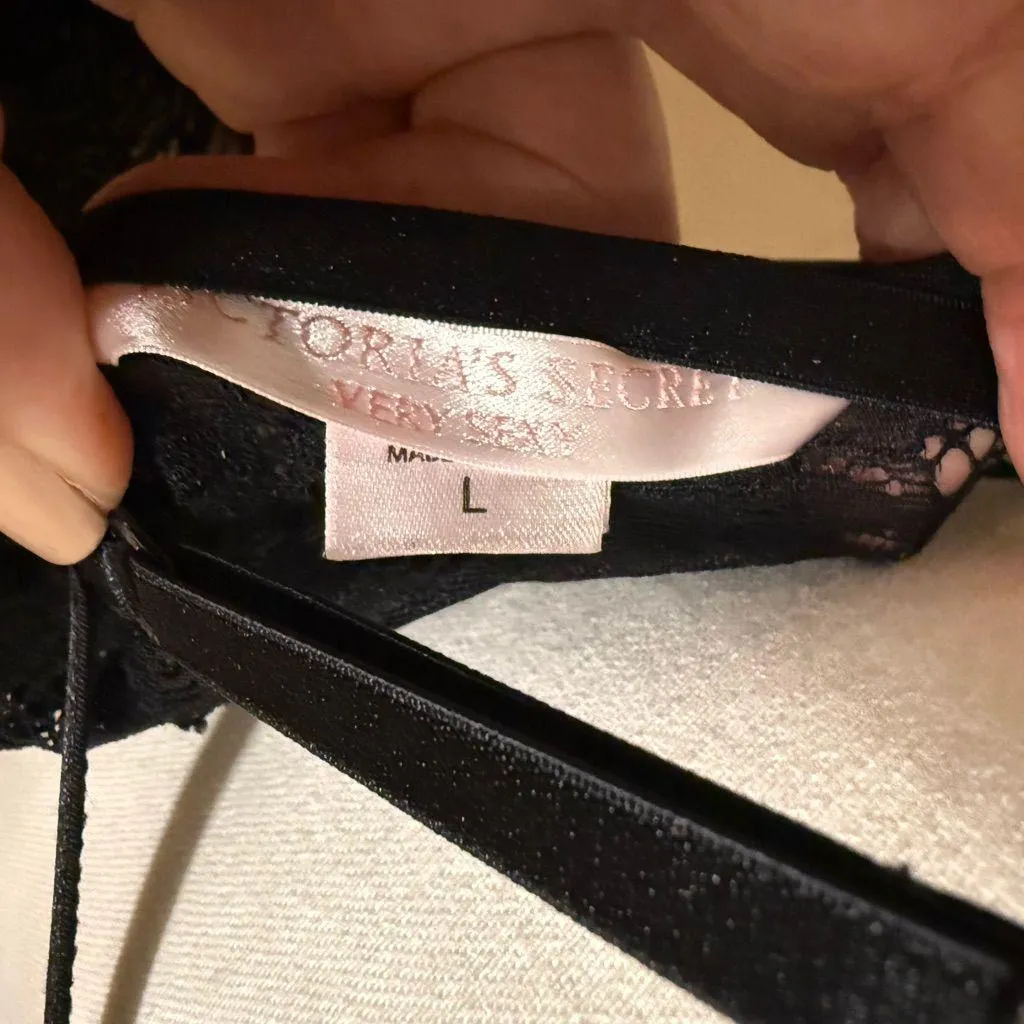 Y2K Victoria's Secret Very Sexy Black Slip Dress Chemise Teddy Large Lace Bow - Image 5