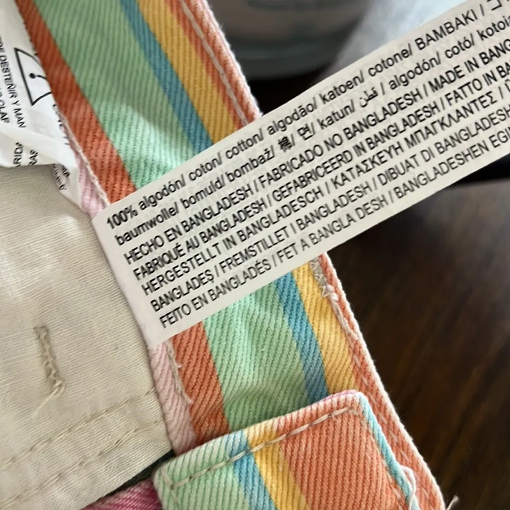 Zara Patel Vertical Stripe Cut Off Shorts USA 4 - Image 6