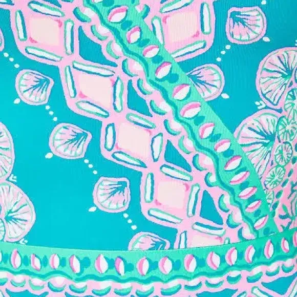 Lilly Pulitzer Shiloh One Piece Swimsuit Women Turquoise Teal Size 10 - Image 3