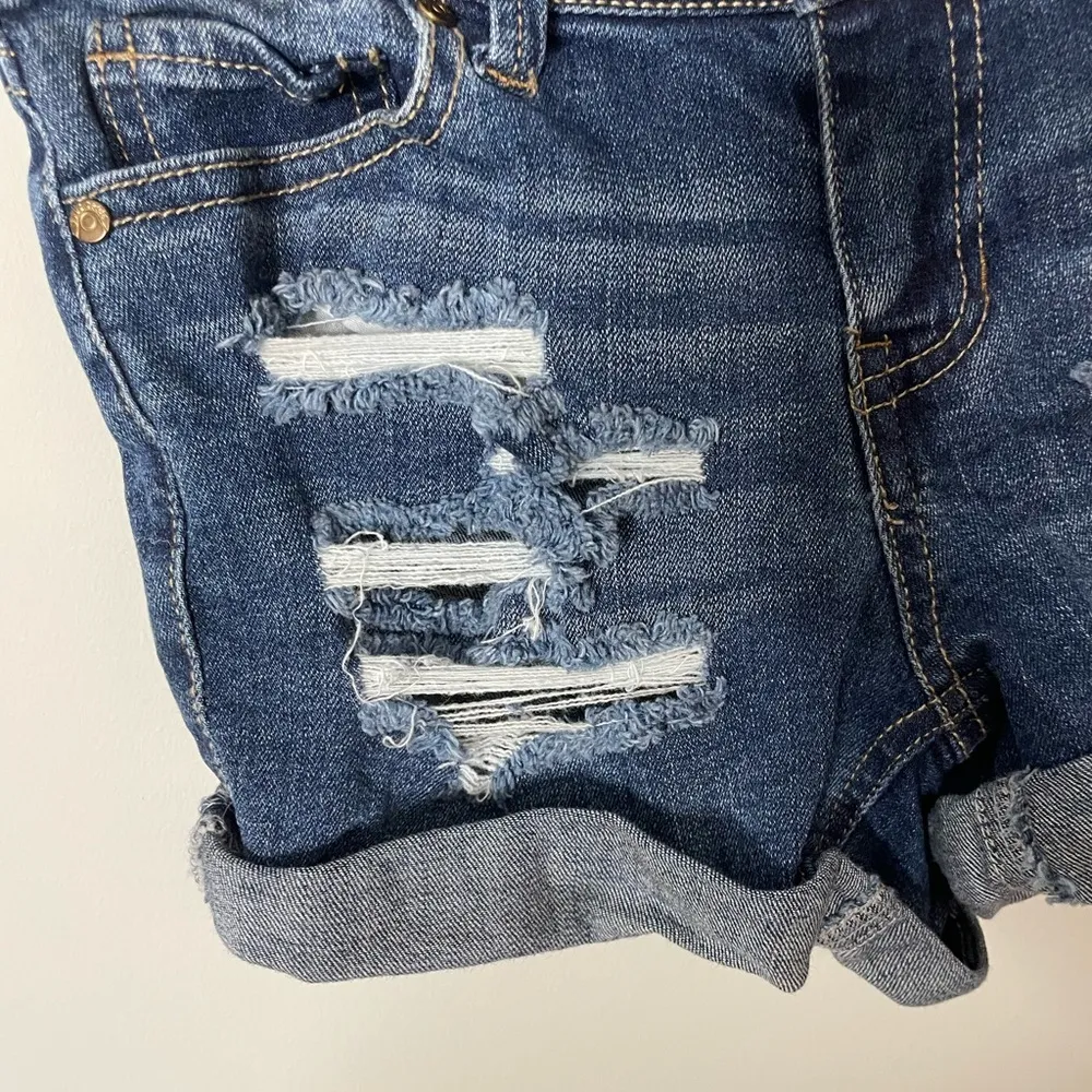 Blue Spice Distressed Blue Jean Shorts - Image 3