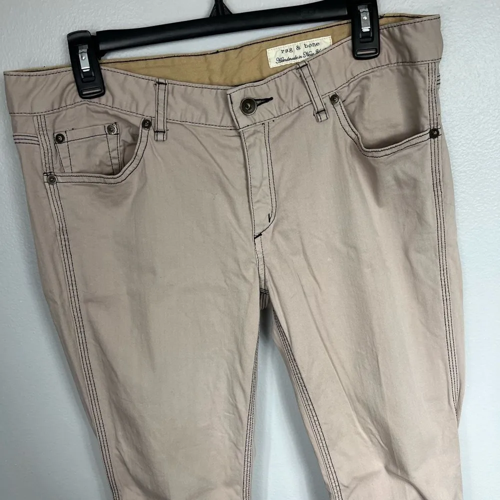 Rag & Bone Khaki Grey Skinny Jeans - Image 2