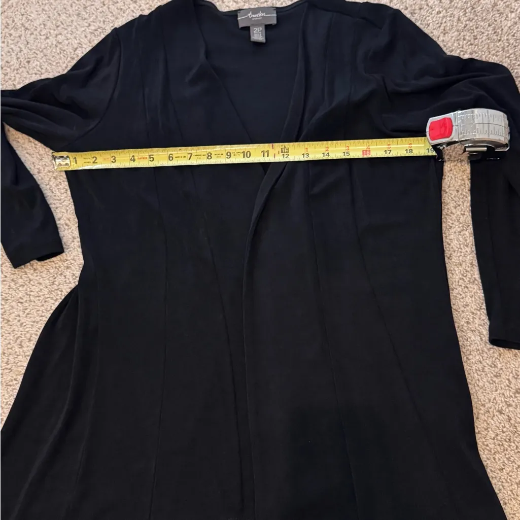 Chico’s Travelers 2P Petite Long Line Black Cardigan Jacket Office Business - Image 7