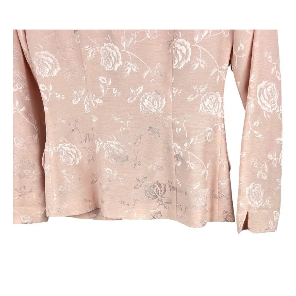 Vintage floral pale pink blazer size 8 Tomorrow made in Australia suit jacket - Image 5