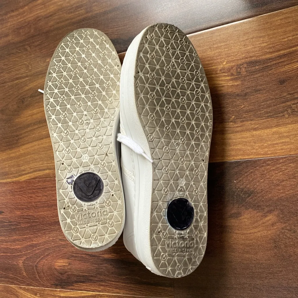 Victoria Platform White Leather Type Sneaker Made In Spain Size 9 - Image 8