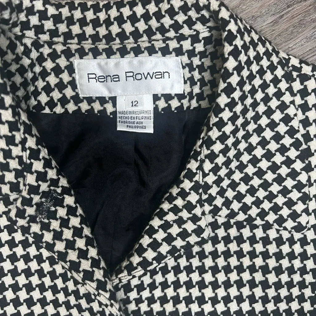 Rena Rowan Black and White Houndstooth Blazer - Image 2