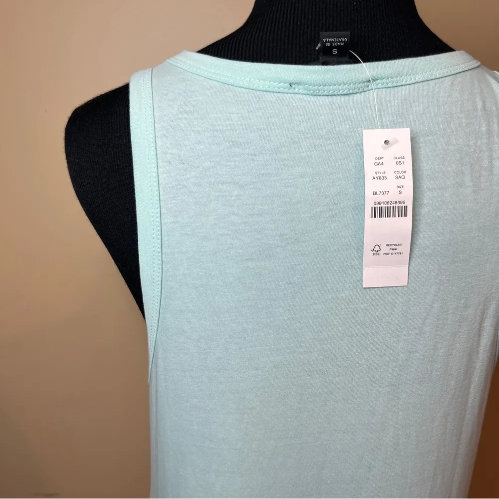 J.CREW Light Blue Knit cutaway tank maxi dress S Cotton Aqua Tank Style … - Image 10