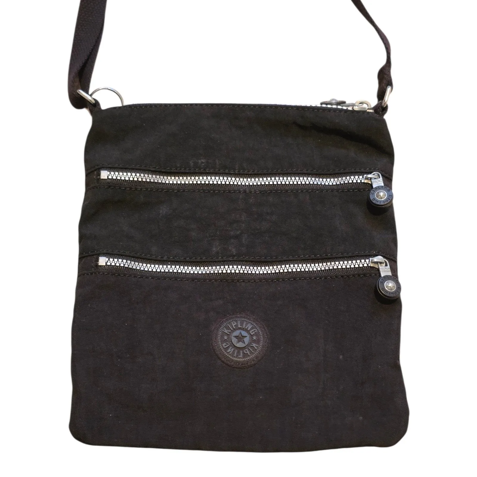 Kipling Keiko Crossbody Mini Bag Adjustable Strap Purse Black Zip No Fob 8"x8" - Image 2