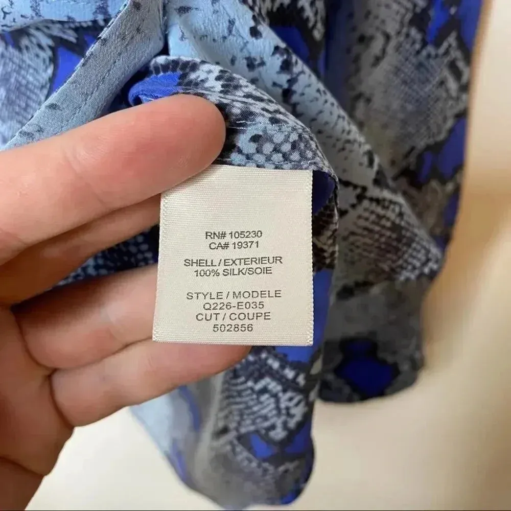 280 Equipment Signature Diamond Back Python Blouse - Image 3