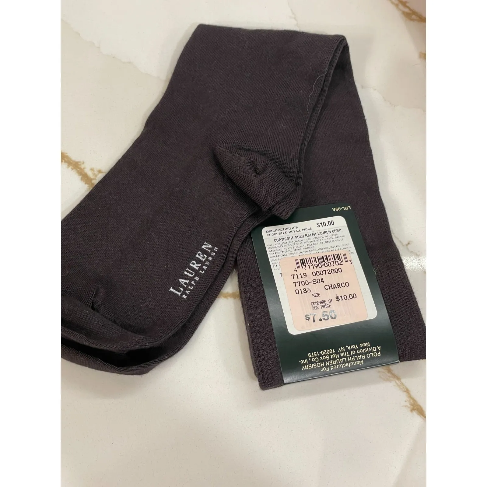 Lauren Ralph Lauren Silk Blend Calf Socks‎ Women One Size Purple Lightweight New - Image 2