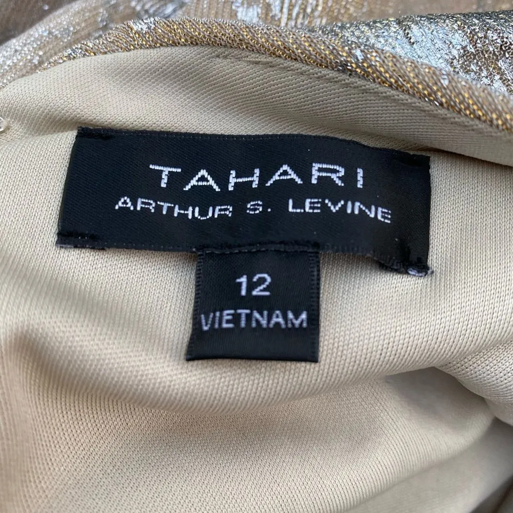 Tahari Arthur S‎ Levine Metallic Jumpsuit Nwt Silver Size 12 - Image 5