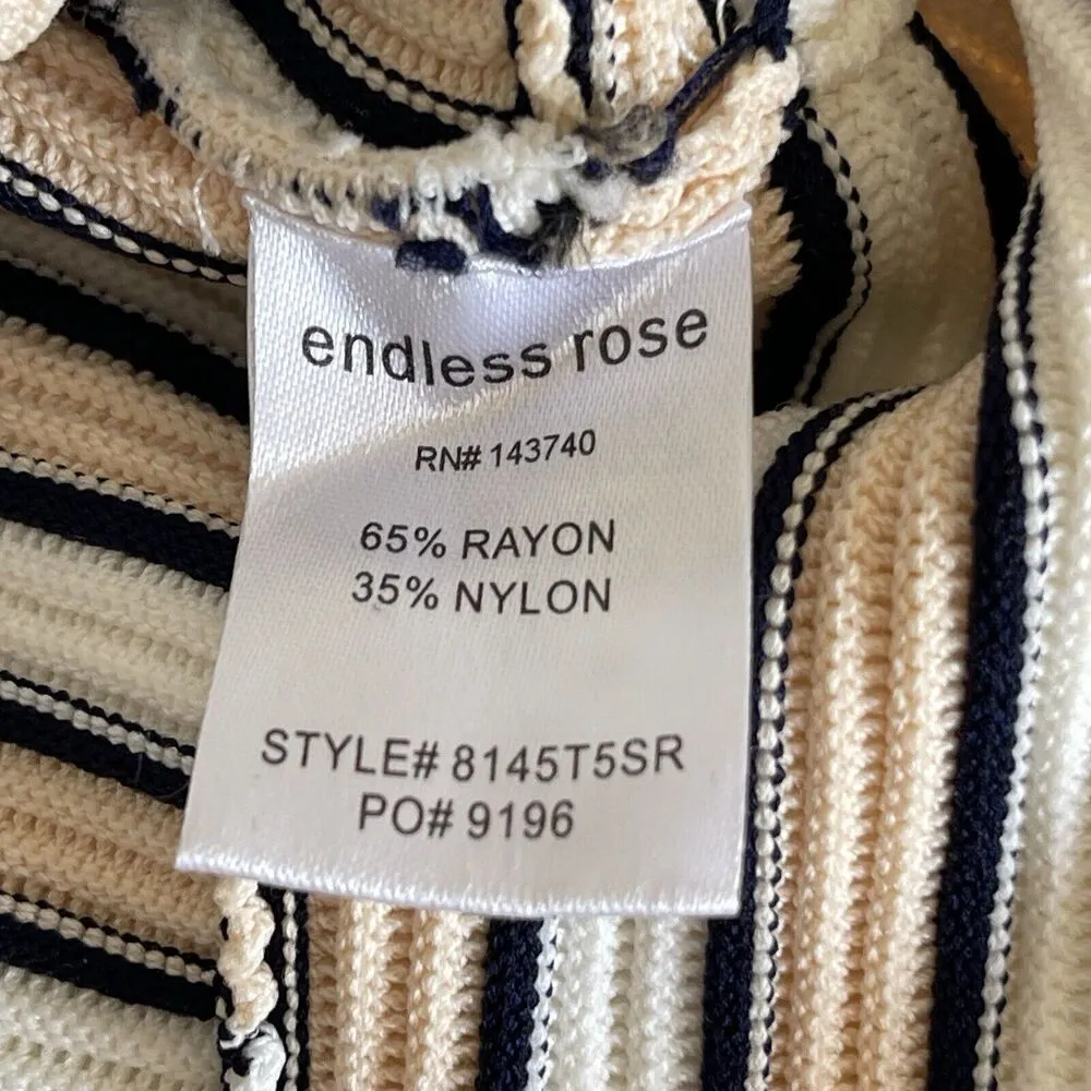 Endless Rose Womens Size Medium Top Ribbed Sleeveless Striped Minimalist Neutral - Image 12