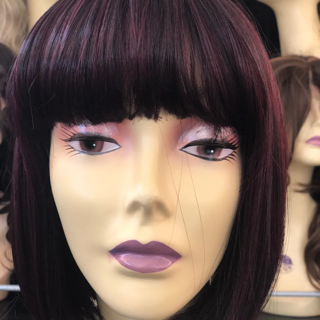 Cheap Red wine burgundy short bob wig - Image 6