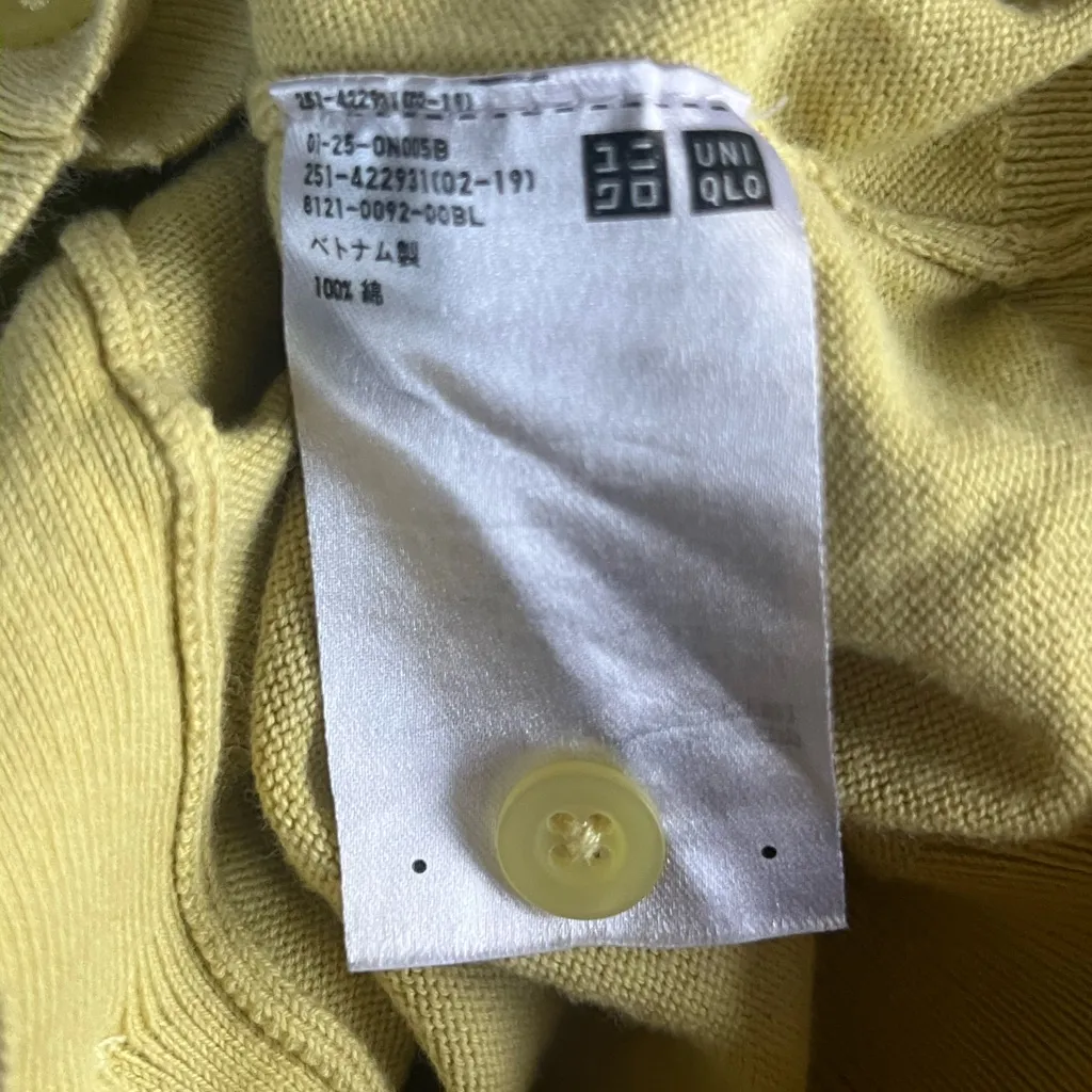 Uniqlo Women’s Bright Yellow Cardigan Sweater - Image 4