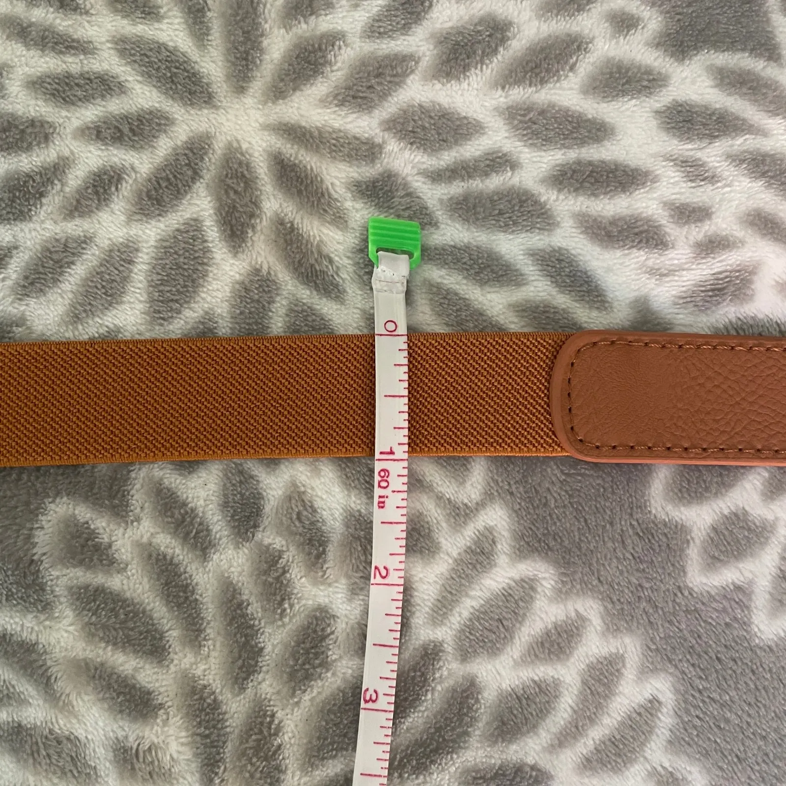 Women's Elastic Stretch Belt XS Gold Knot Buckle Tan Brown Accessory Clean Girl‎ - Image 4