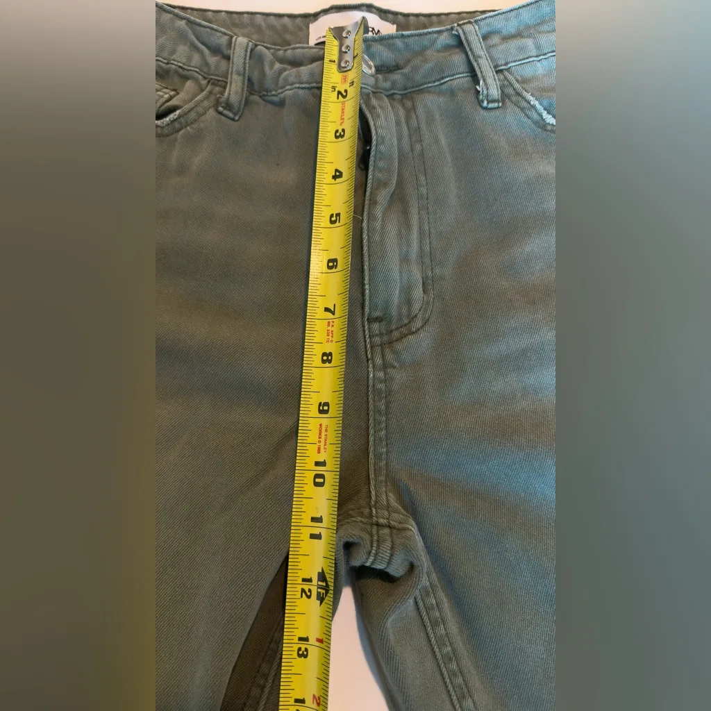 VERVET Beetle - Super High Rise 90s Vintage Crop Flare Olive Women’s Sz 28 - Image 5